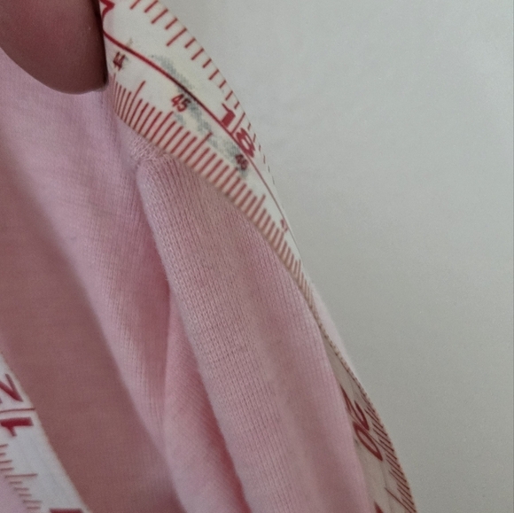 *3/$20 Layered Look Blush Pink Long Sleeve Blouse Lace EUC - Picture 4 of 5